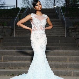LIGHT BLUE PROM DRESS
